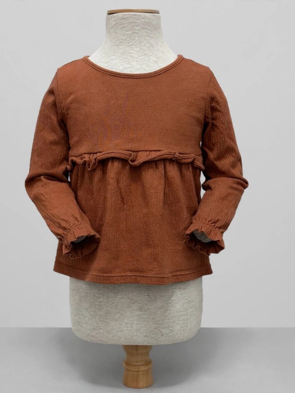 Children's Place Rust Crinkle Peplum Top 2T